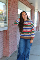 Retro Oversized Stripe Pullover Sweater Sewn and Seen- Tilden Co.