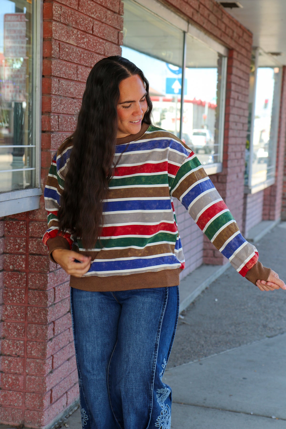 Retro Oversized Stripe Pullover Sweater Sewn and Seen- Tilden Co.