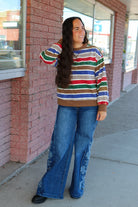 Retro Oversized Stripe Pullover Sweater Sewn and Seen- Tilden Co.