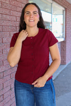 Studio Cardi in Pomegranate Cardigan Mikarose- Tilden Co.