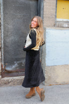 Straight Skirt in Black Sparkle Dress Mikarose- Tilden Co.