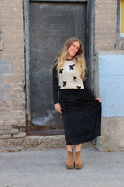 Straight Skirt in Black Sparkle Dress Mikarose- Tilden Co.