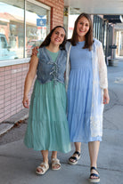 Smocked Tiered Midi Dress Midi Dress Blu Pepper- Tilden Co.