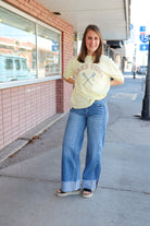 Medium Wash Cuffed Wide Leg Jeans Jeans VERVET by FLYING MONKEY- Tilden Co.