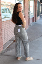 Grey Leopard Crop Wide Leg Jeans Jeans VERVET by FLYING MONKEY- Tilden Co.