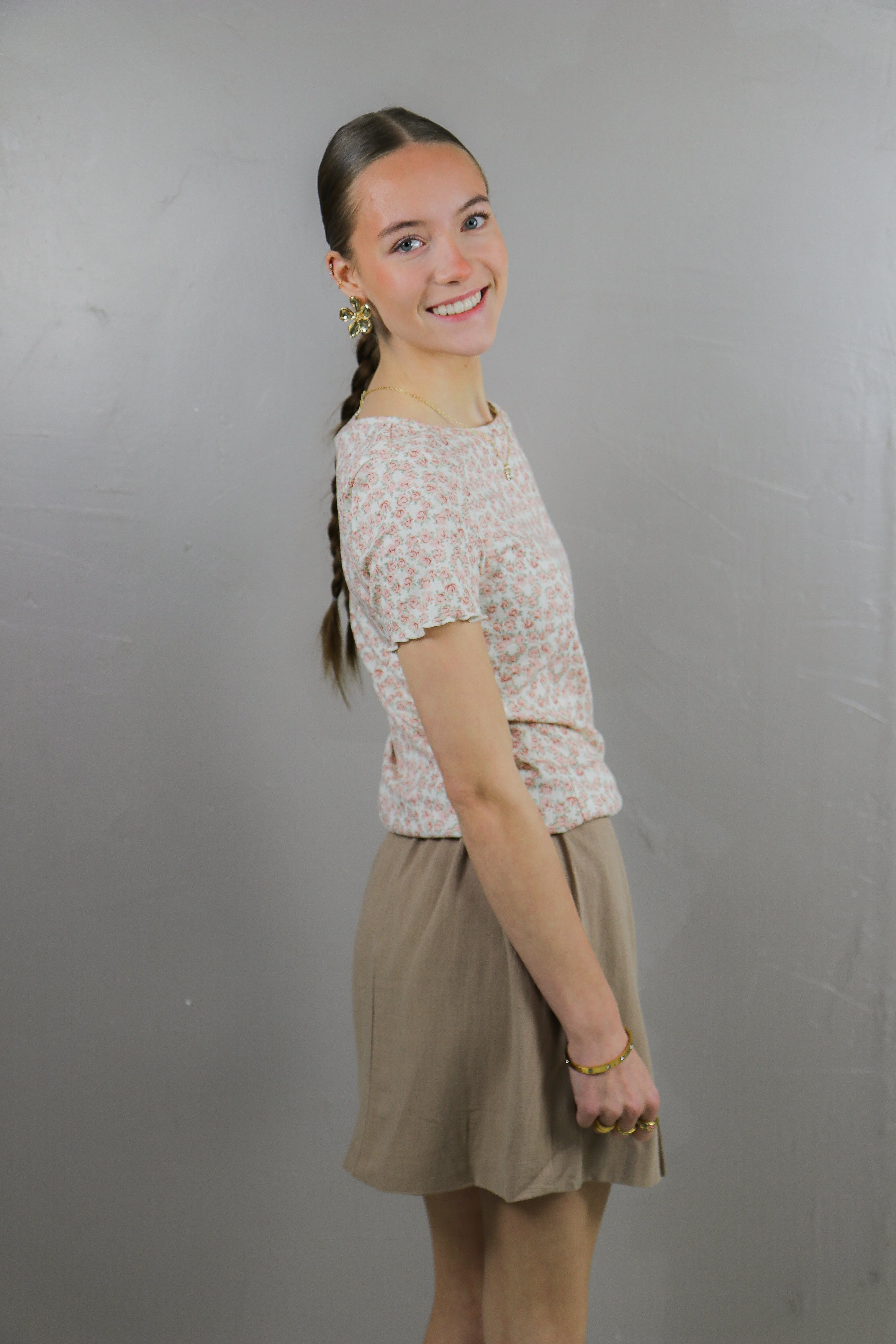 Lettuce Edge Tee in Blush Carnation Tees Mikarose- Tilden Co.