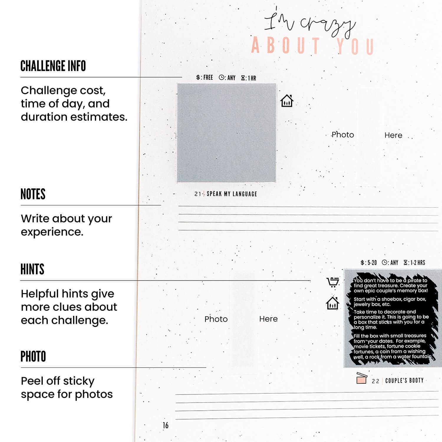 The Adventure Challenge Scratch-off Couples Game book The Adventure Challenge- Tilden Co.