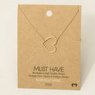 Heart Cutout Necklace R R Necklace Fame Accessories- Tilden Co.