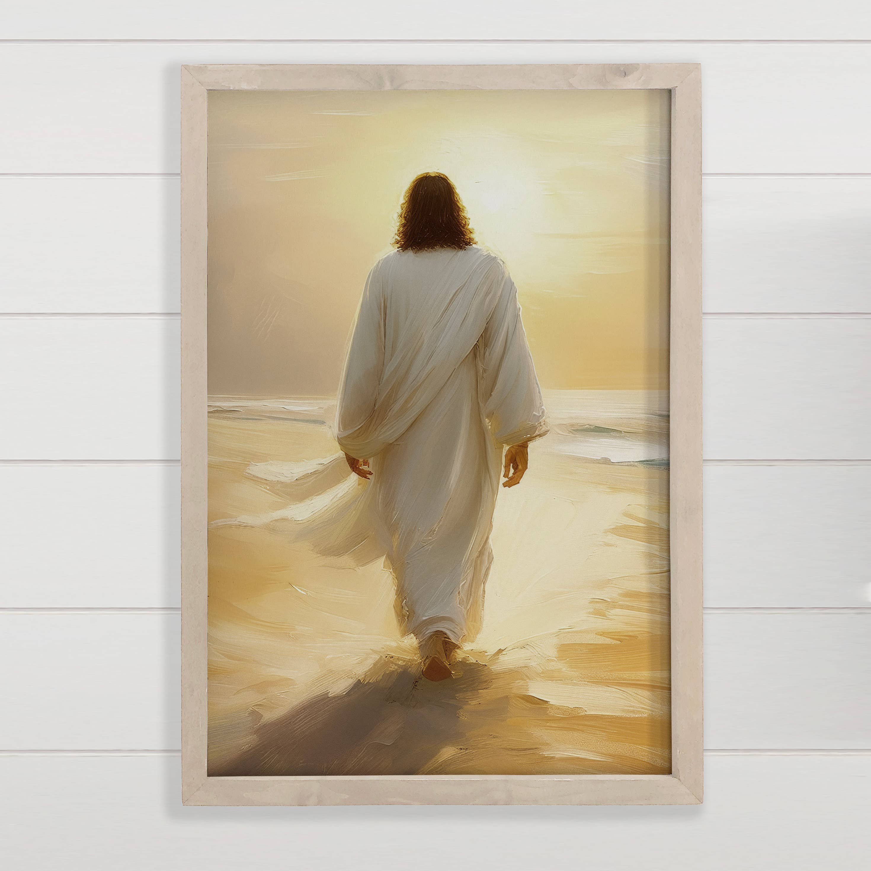 Jesus Golden Sunset - Jesus Canvas Wall Art - Wood Framed Hangout Home- Tilden Co.