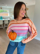 PREORDER: Over The Rainbow Striped Sweater    Womens Ave Shops- Tilden Co.