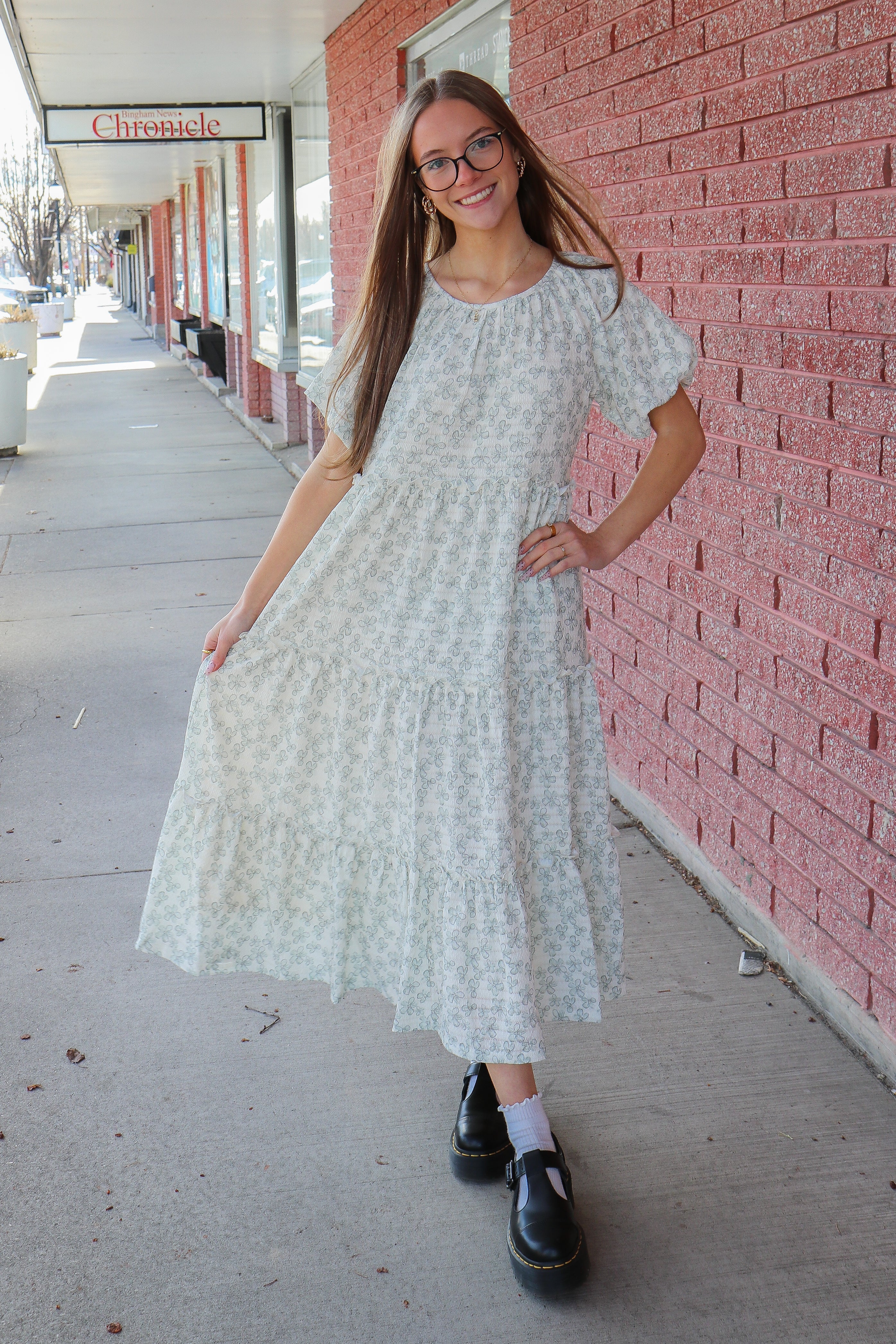 Serena Dress in Lucky Clover Midi Dress Mikarose- Tilden Co.