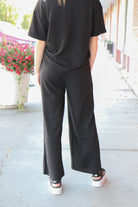 Textured Knit Pant in Black    Sweater Mikarose- Tilden Co.