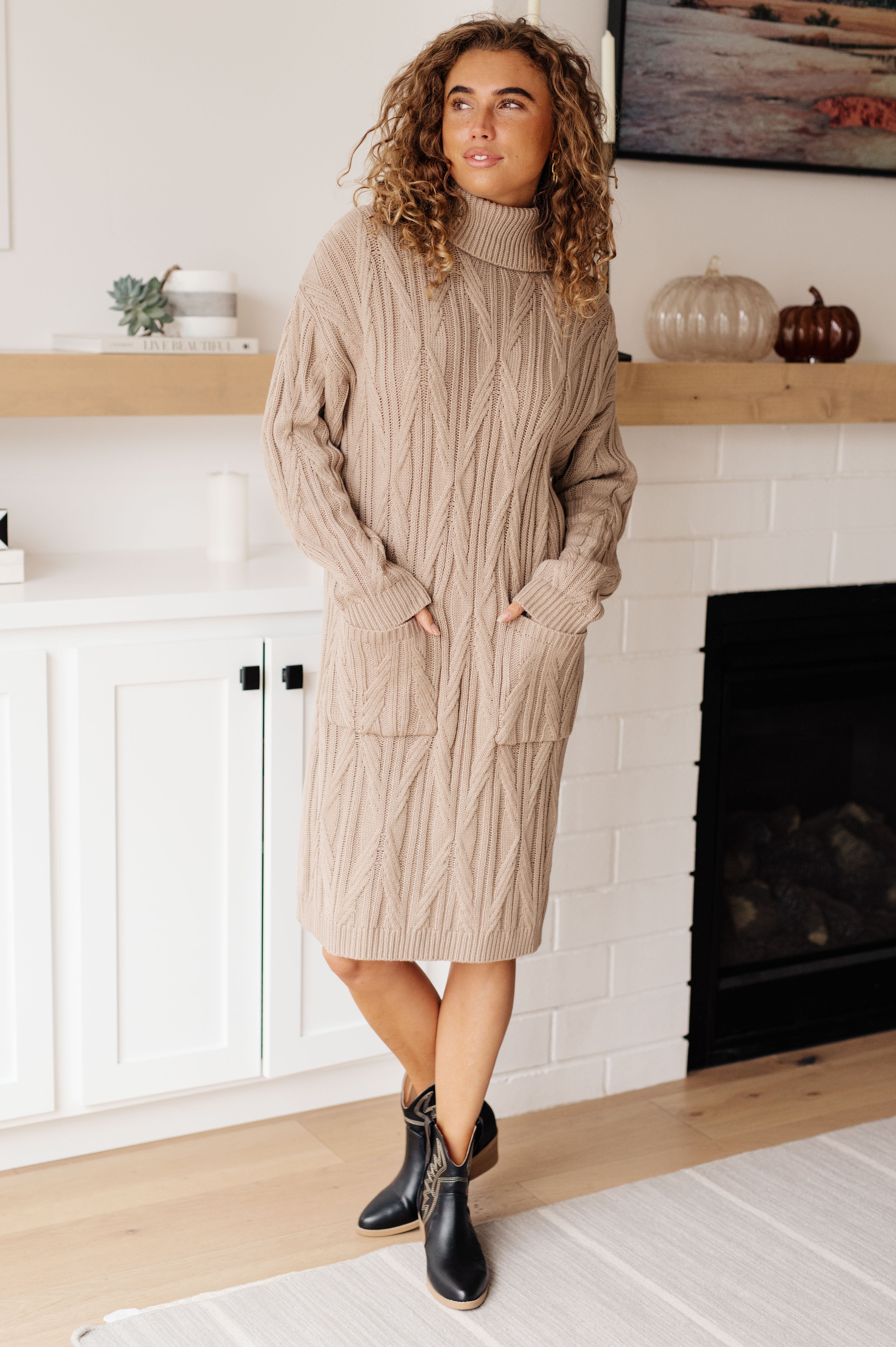 Bundled Beauty Turtleneck Sweater Dress Dresses Ave Shops- Tilden Co.