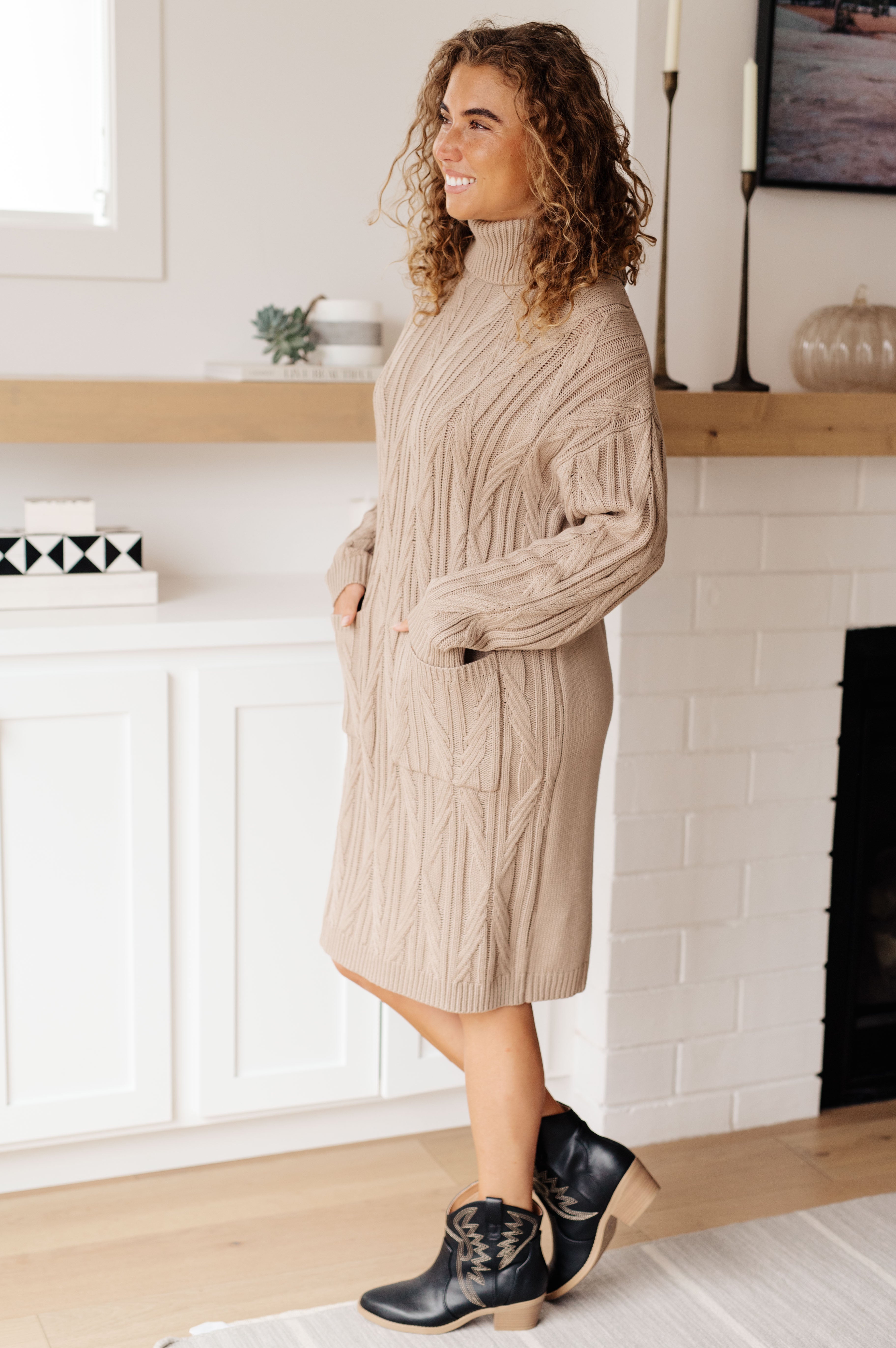 Bundled Beauty Turtleneck Sweater Dress Dresses Ave Shops- Tilden Co.