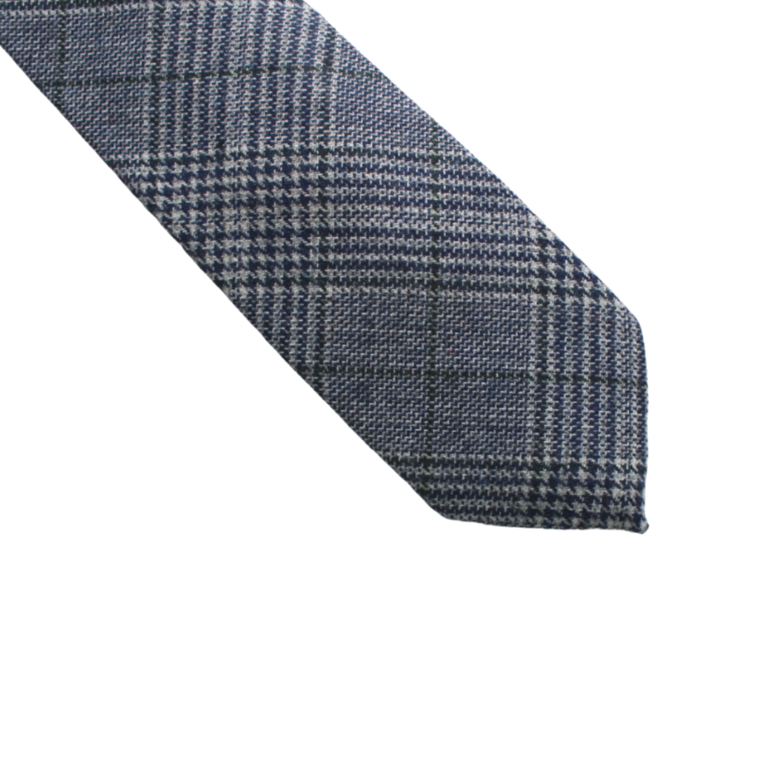 Teagan Blue Plaid Wool Tie    necktie Tie Mood- Tilden Co.