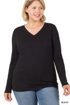 Basic Long Sleeve V-Neck Tee    Long Sleeve Shirts and Tops Zenana- Tilden Co.