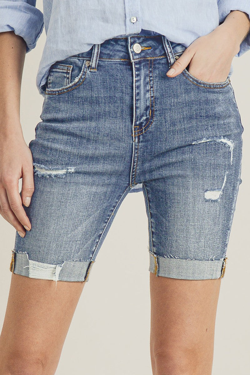 Mid Length Denim Shorts    Shorts Risen Jeans- Tilden Co.