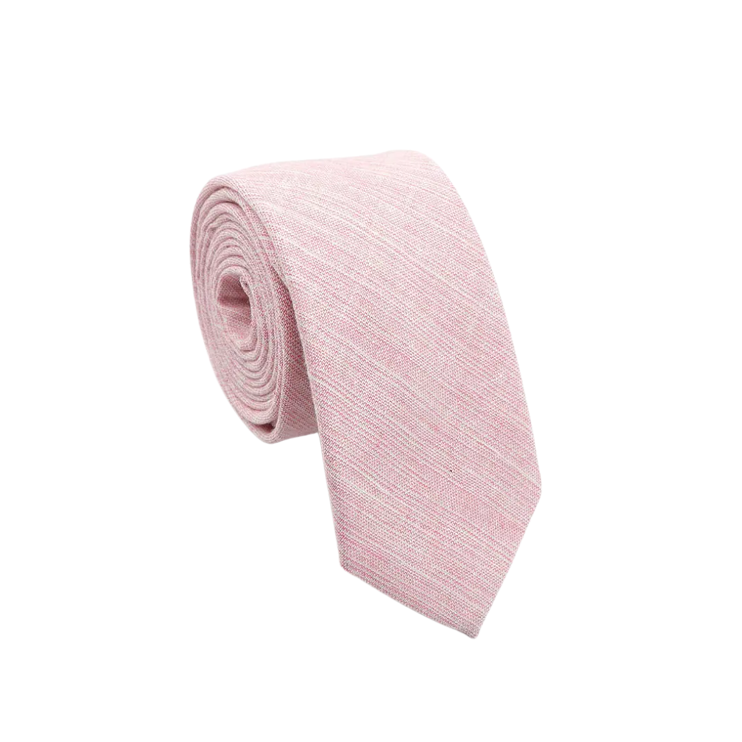 Charlie Blush Pink Linen Tie    necktie Tie Mood- Tilden Co.