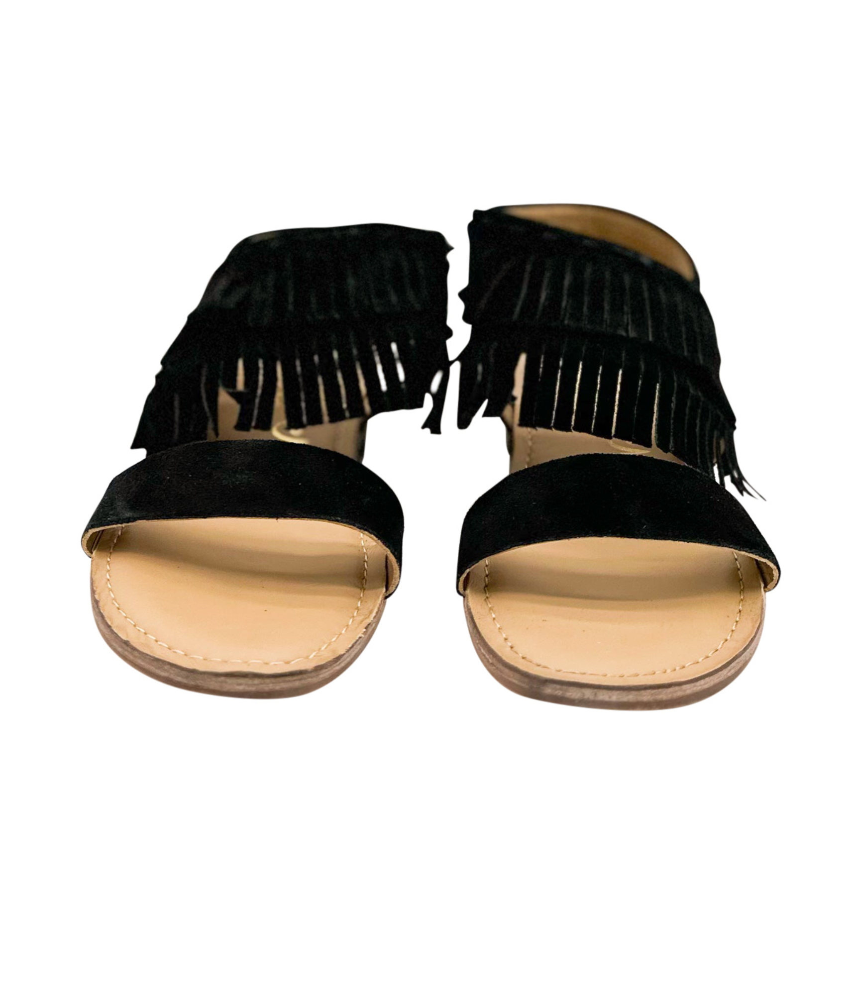 Fringe Star Sandal in Black 130 Sandals Naughty Monkey- Tilden Co.