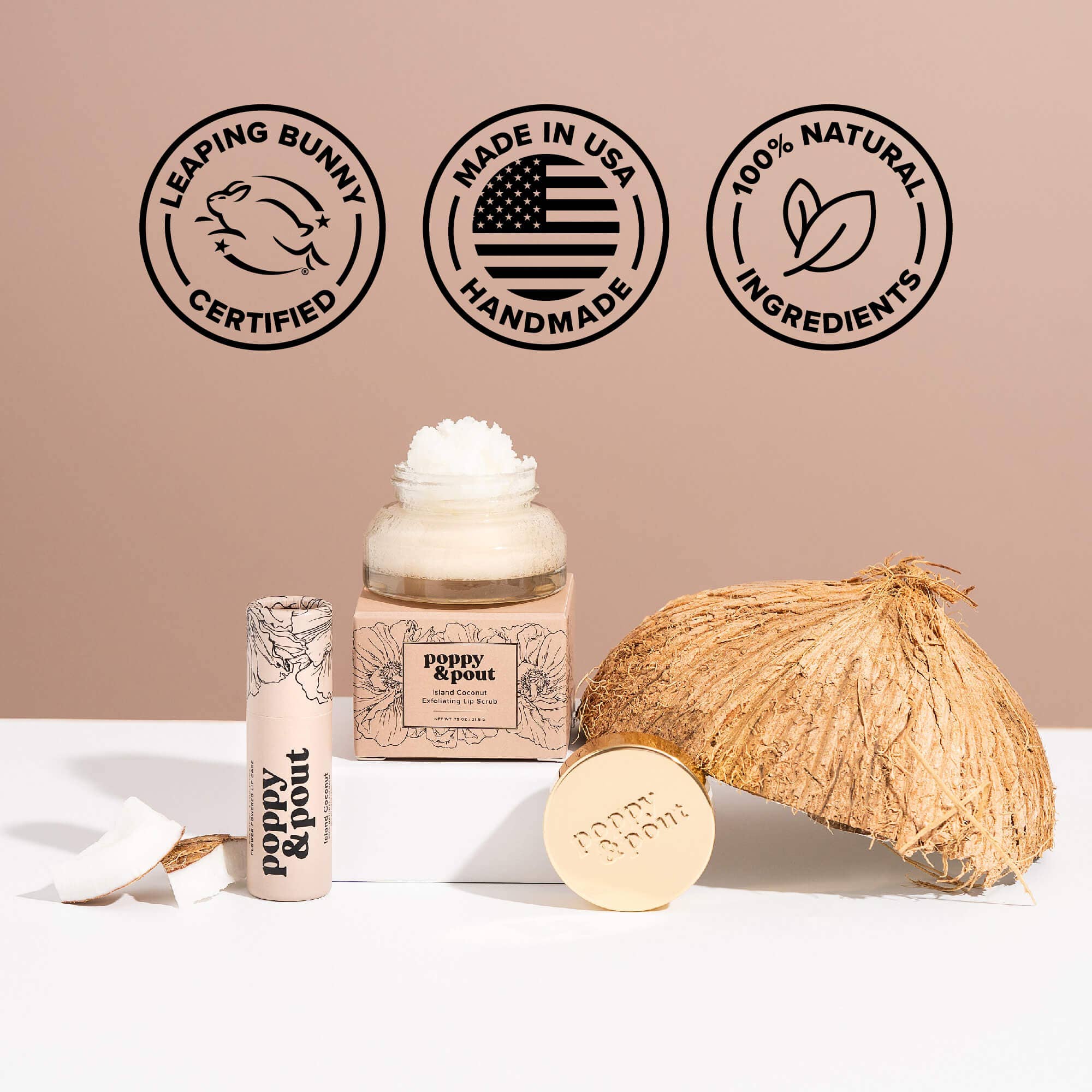 Lip Balm, Island Coconut Lip Balm Poppy & Pout- Tilden Co.