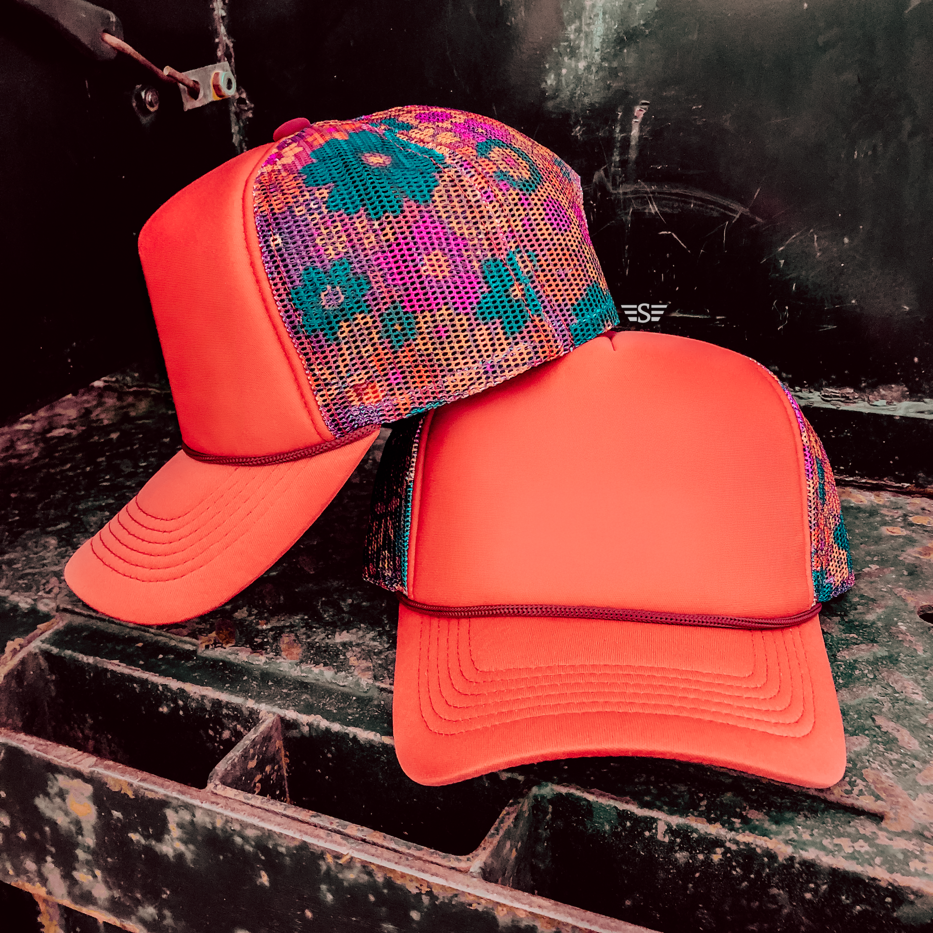 Floral Mesh Back Cap Flying S Company- Tilden Co.