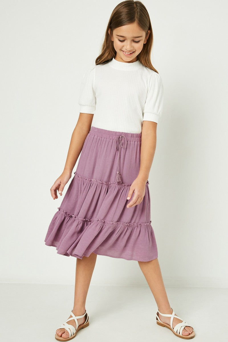 Girls Tasseled Midi Skirt Skirts Hayden LA- Tilden Co.