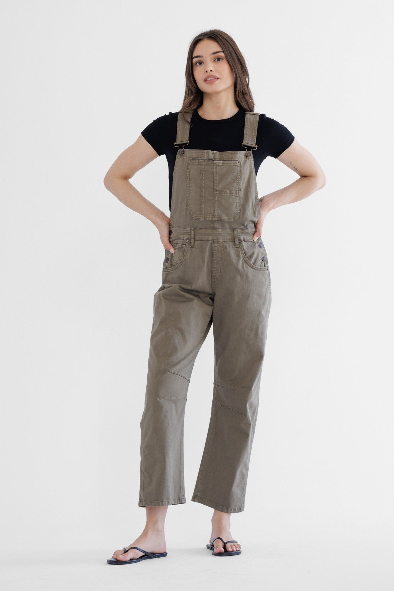 Super High Ankle Wide Leg Overalls Jumpsuits & Rompers Mica Denim- Tilden Co.