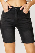 High Rise Mid Thigh Shorts Bermuda Shorts Risen Jeans- Tilden Co.
