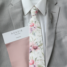 Keira Dusty Rose Floral Tie & Pocket Square Set    necktie Tie Mood- Tilden Co.