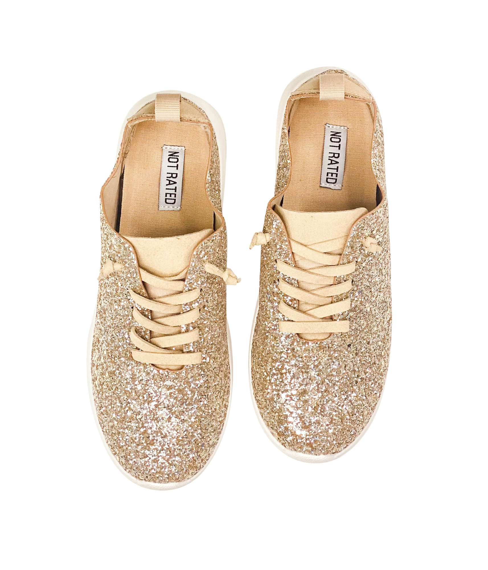 Mayo Glitter Sneaker in Gold 120 Sneakers Naughty Monkey- Tilden Co.