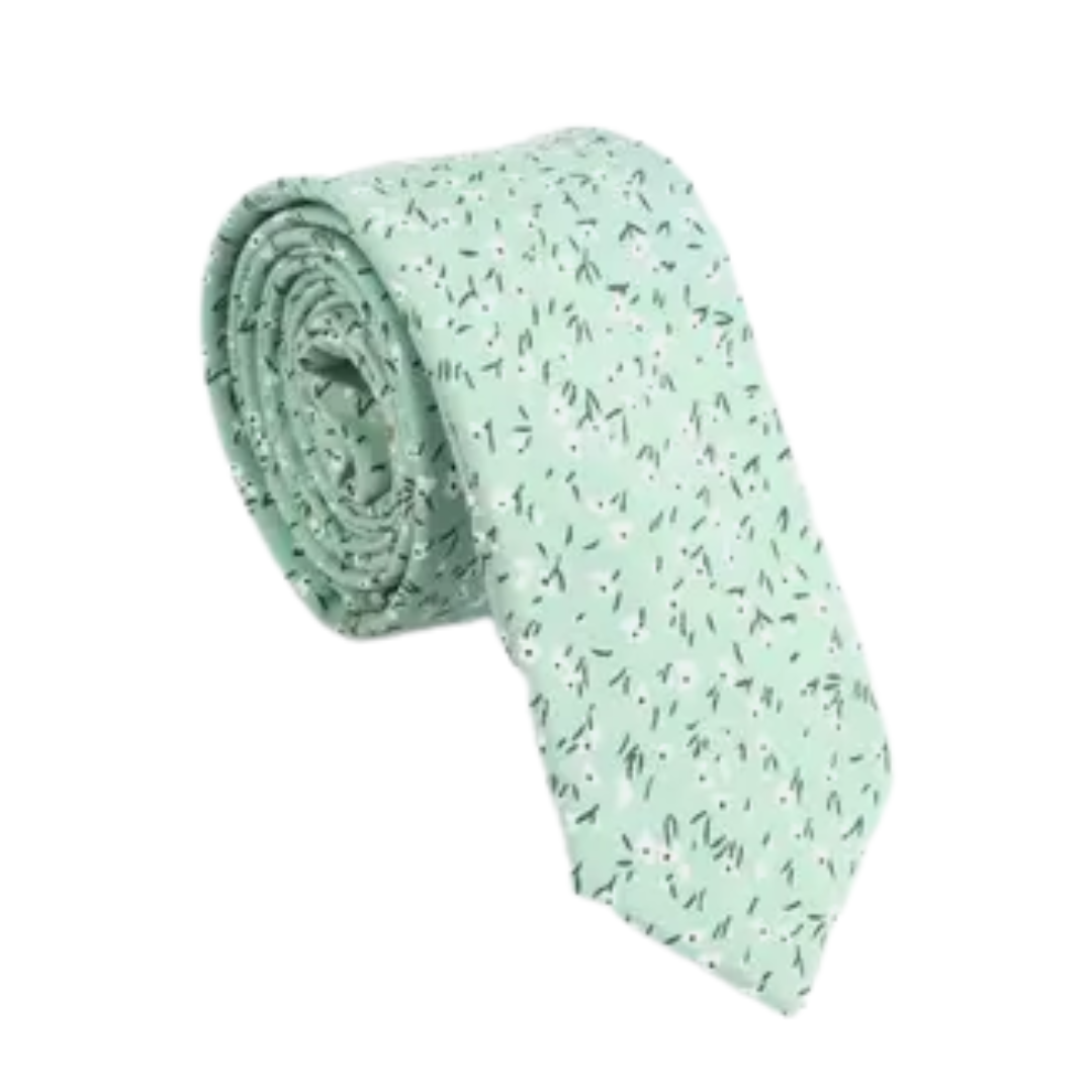 Kenyon Mint Green Floral Skinny Tie necktie Tie Mood- Tilden Co.