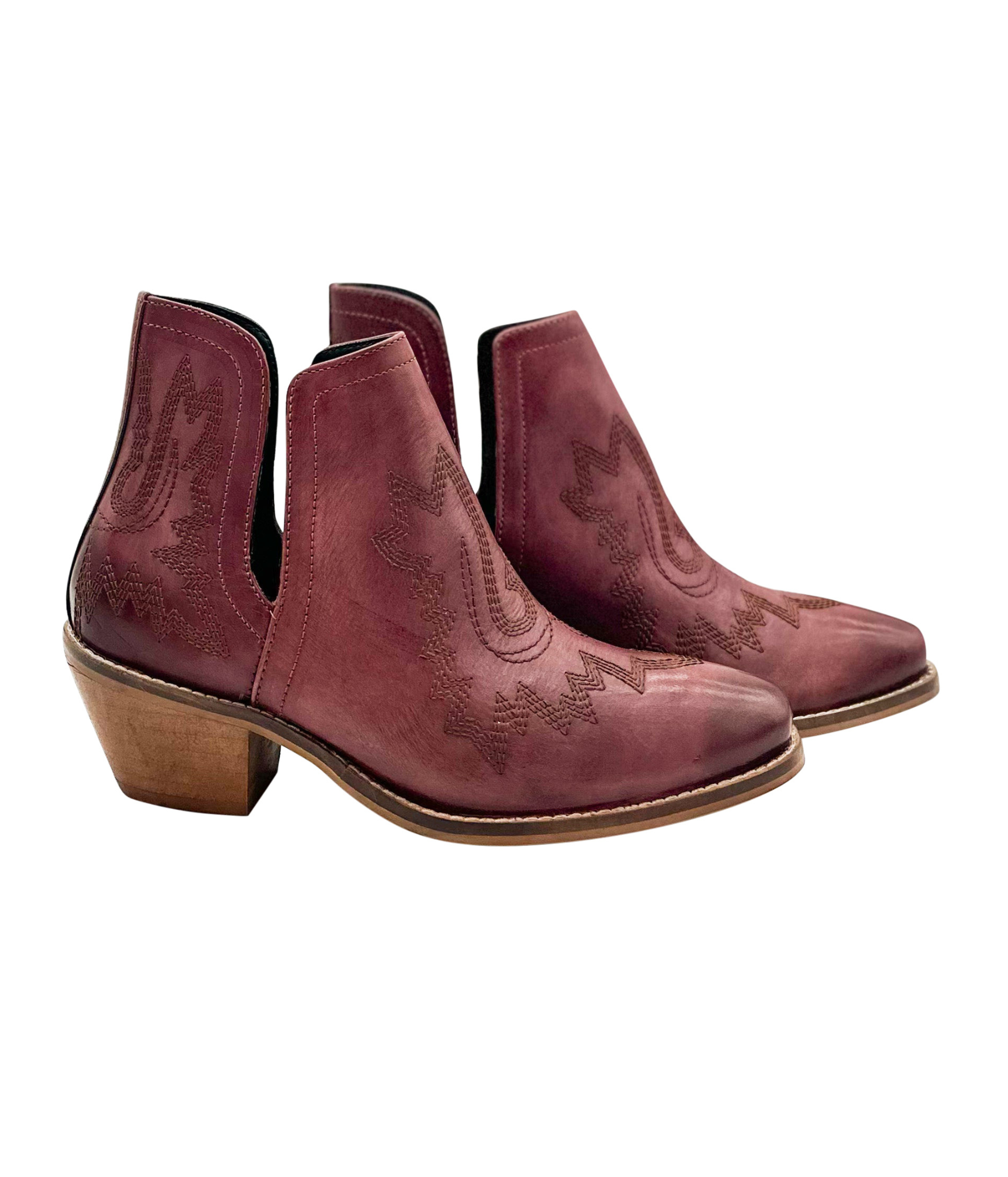 Kickin' Booties in Burgundy Boot Naughty Monkey- Tilden Co.