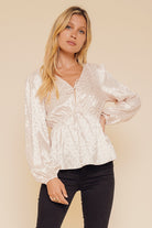 Leopard Satin Peplum Blouse Tilden Co. LLC- Tilden Co.