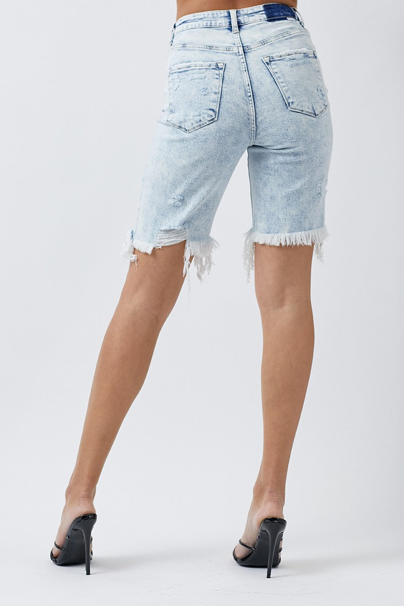 The Throwback Bermudas - Acid Wash Bermuda Shorts Risen Jeans- Tilden Co.