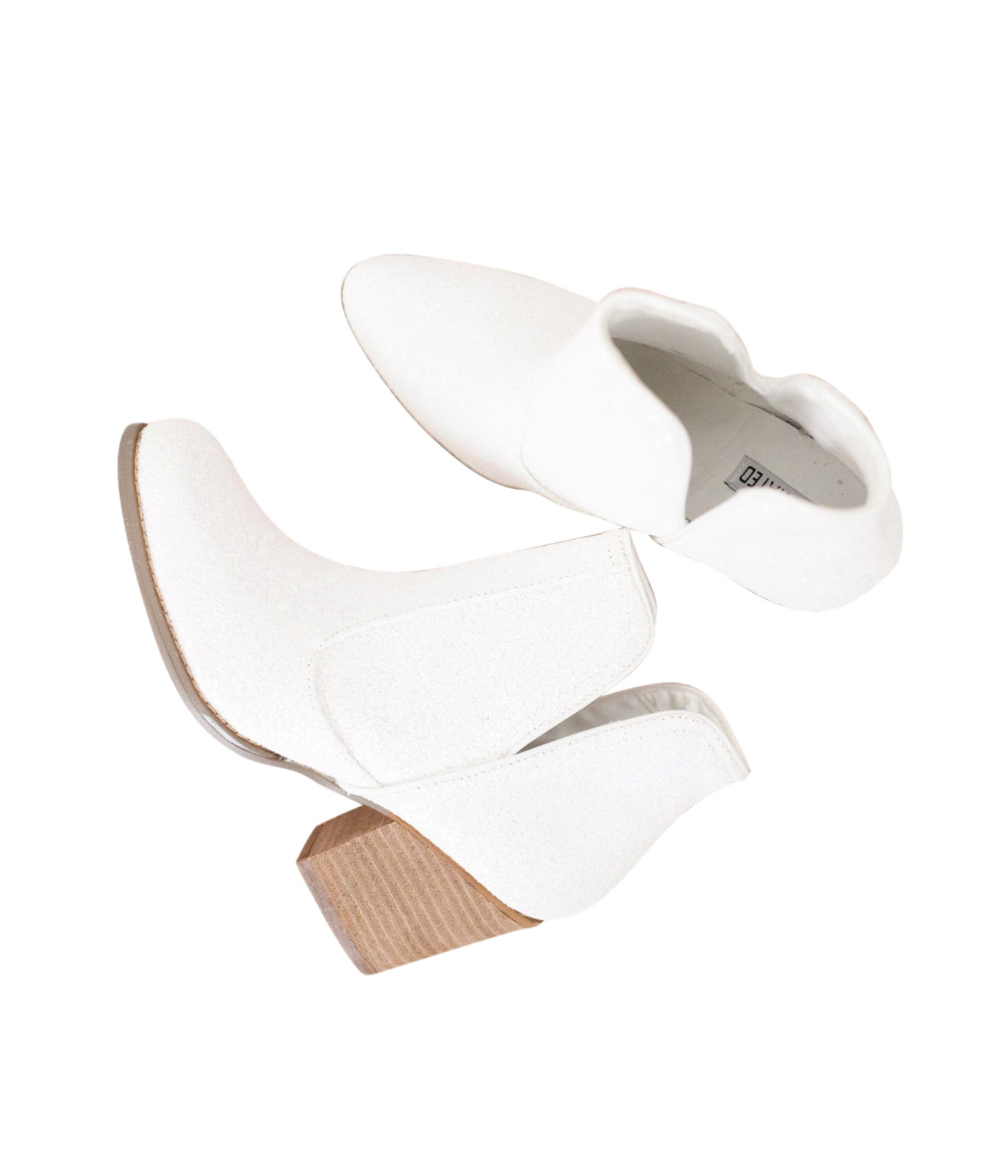 Fiera Glitter Booties in White 110 Fashion Boots Naughty Monkey- Tilden Co.
