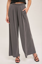 High Waist Pleated Lounge Pants Lounge Pants Hem & Thread- Tilden Co.