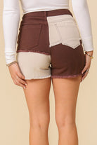 Denim Brown Multi Color Shorts    Shorts Timing- Tilden Co.