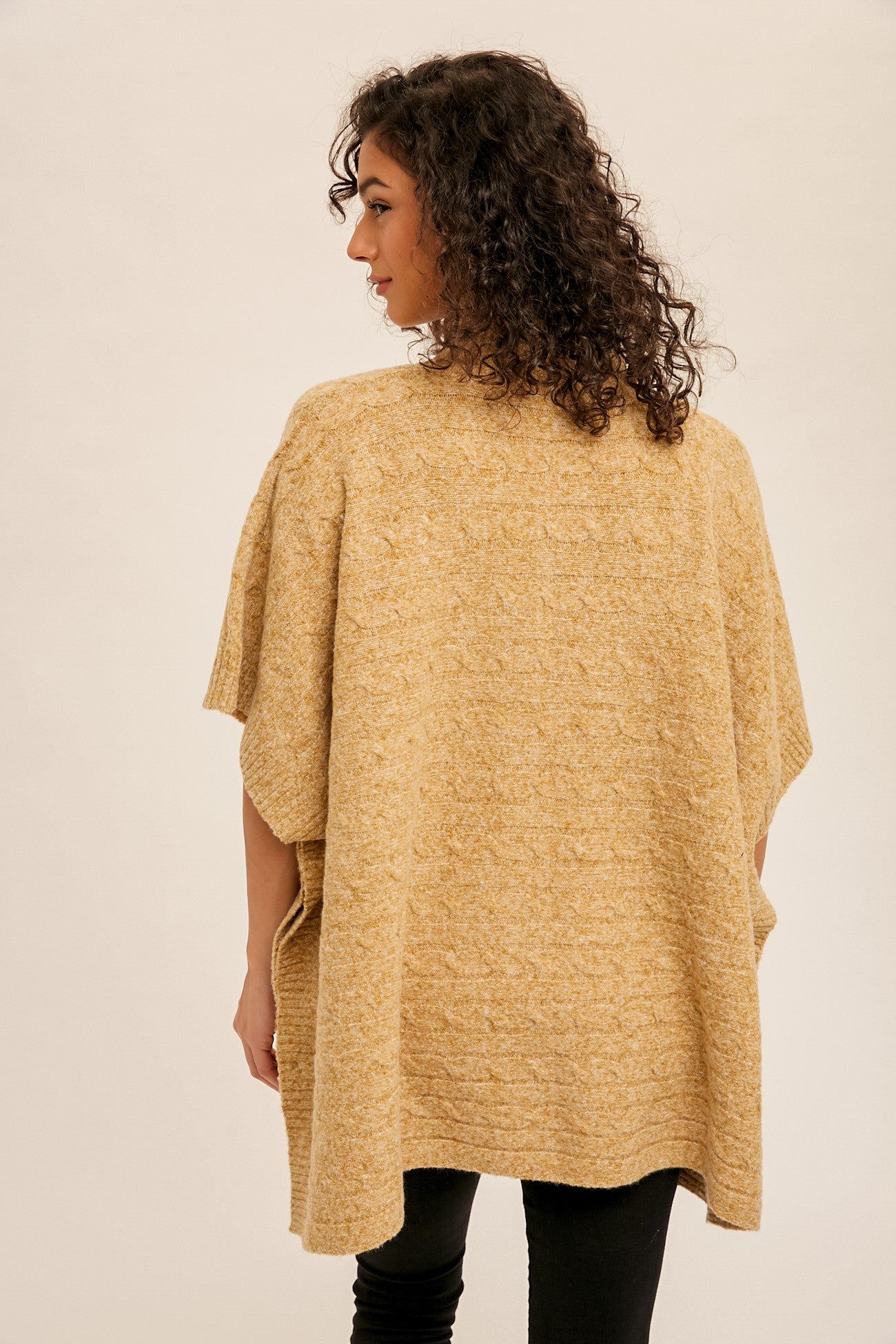 Mock Neck Poncho Shirts & Tops Hem & Thread- Tilden Co.