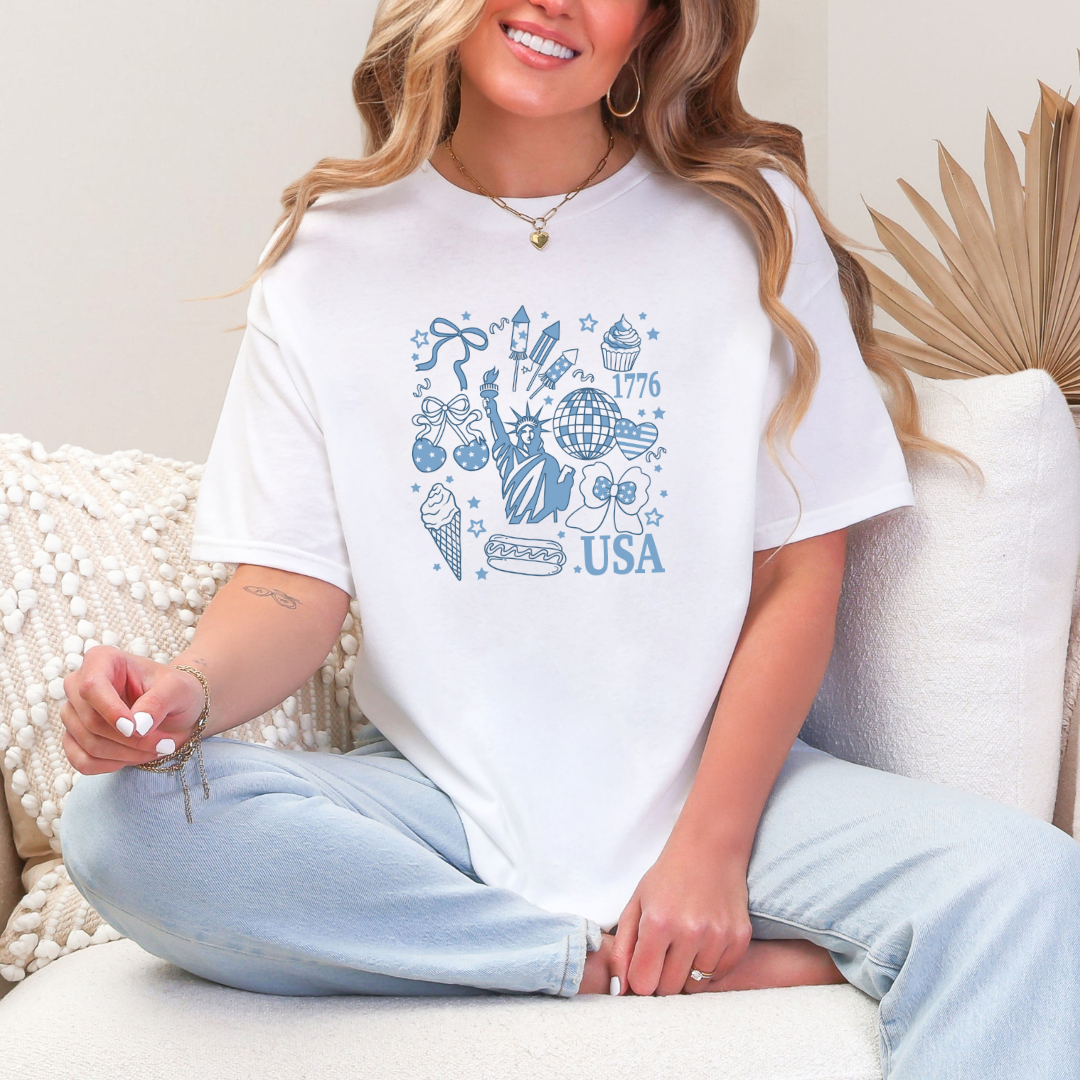 1776 Disco Graphic Tee Womens Ave Shops- Tilden Co.