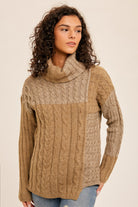 Turtle Neck Irregular Hem Sweater    Sweater Hem & Thread- Tilden Co.