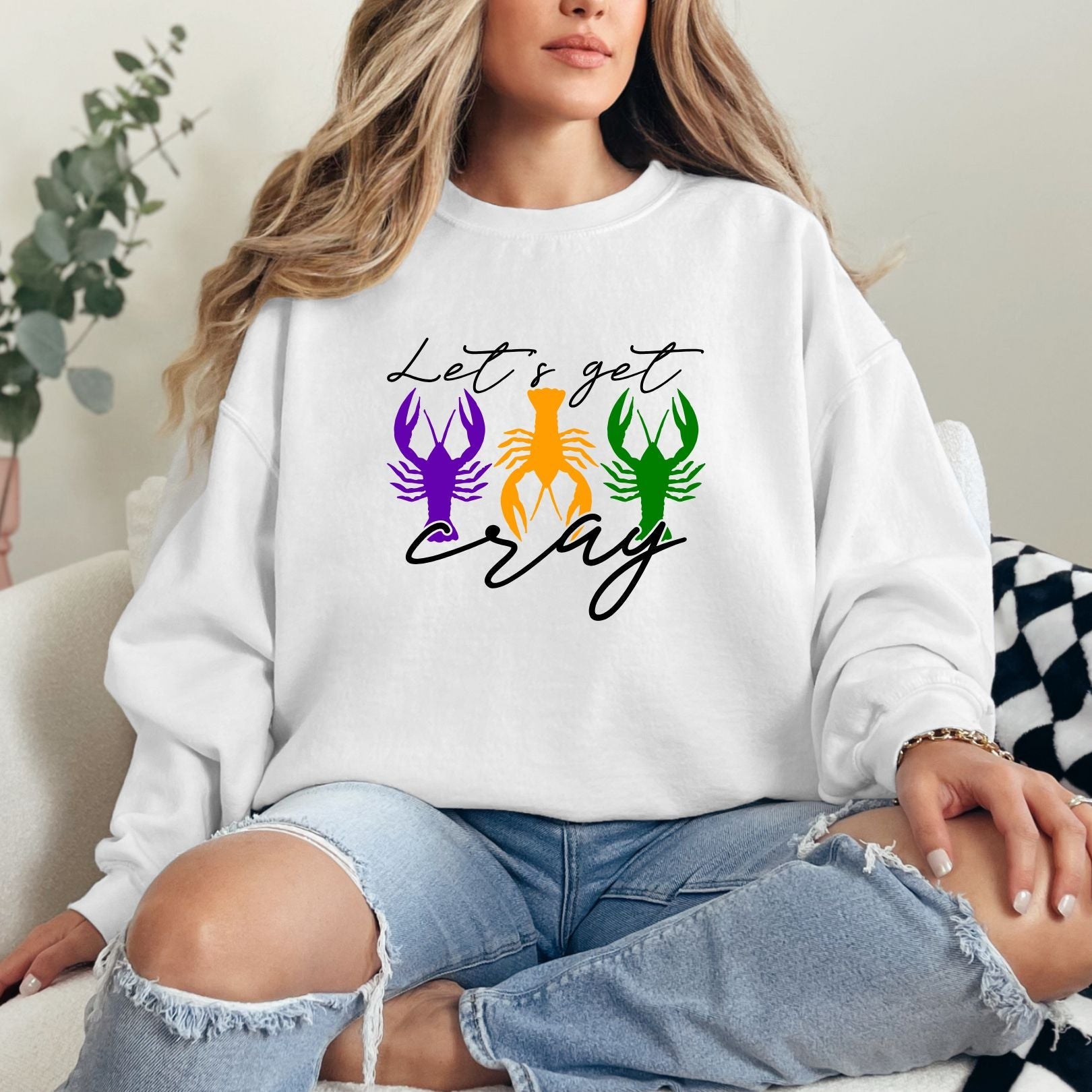 Let's Get Cray Graphic Sweatshirt Womens Ave Shops- Tilden Co.