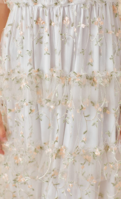 Plus Size - Michaela Tiered Midi Dress with Ruffle Detail    Dress Polagram- Tilden Co.