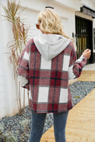 Hooded Plaid Shacket    Shacket Annva USA- Tilden Co.