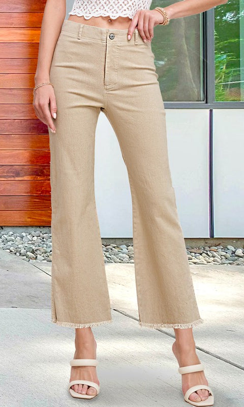 Judy Cotton Stretch Pants Tan / XS Tan XS Pants La Miel- Tilden Co.
