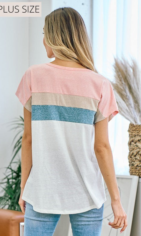 Happy Thoughts Color Block Top    Shirts & Tops Lovely Melody- Tilden Co.