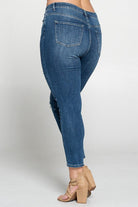 PLUS High Rise Destructed Skinny Jeans    Pants Tea n Rose- Tilden Co.
