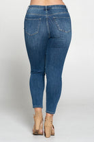 PLUS High Rise Destructed Skinny Jeans    Jeans Tea n Rose- Tilden Co.