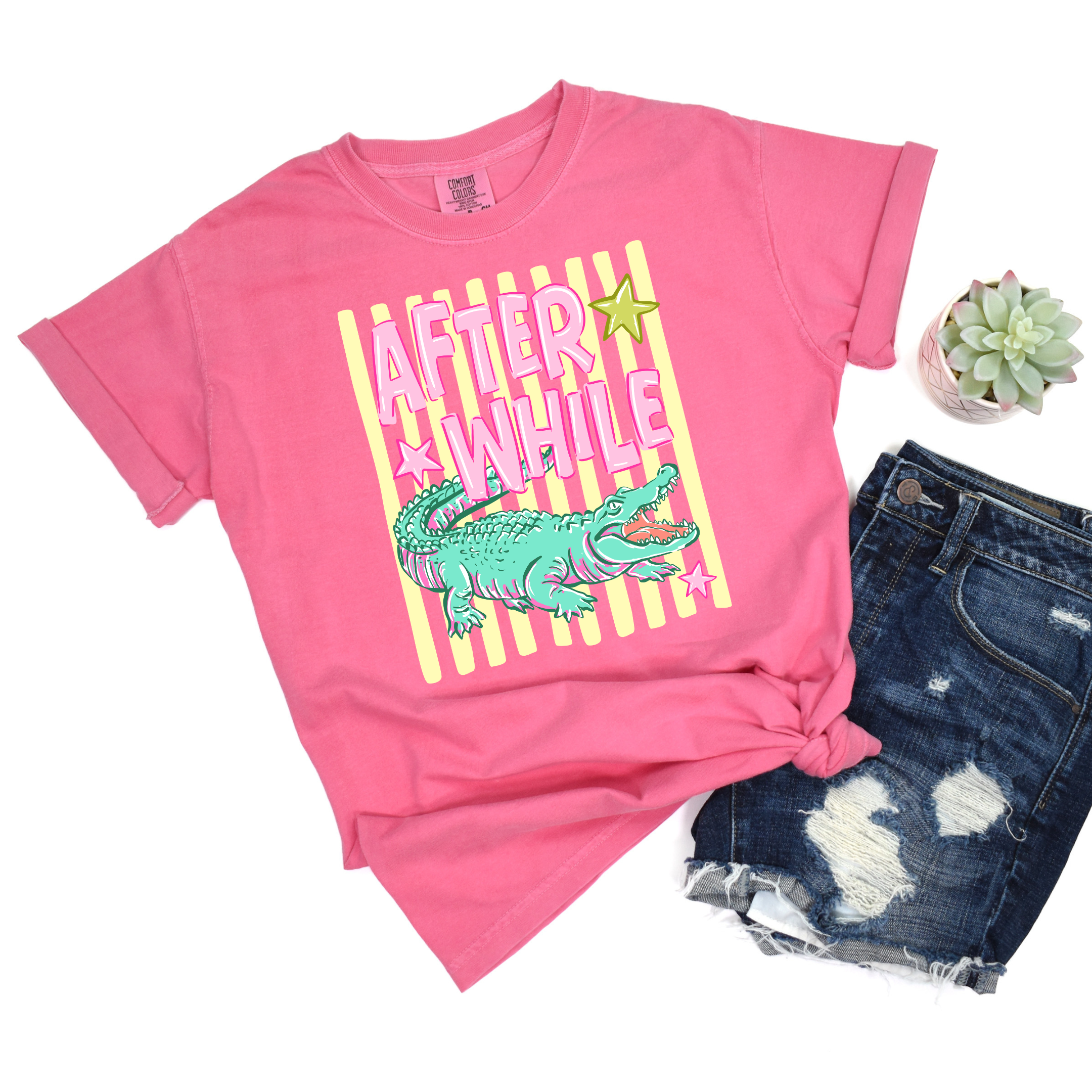 After While Crocodile Graphic Tee Womens Ave Shops- Tilden Co.