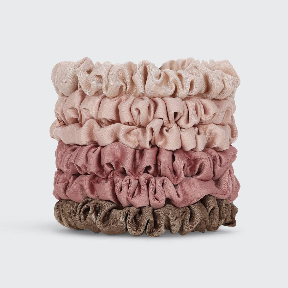 Ultra Petite Satin Scrunchies 6pc - Terracotta KITSCH- Tilden Co.