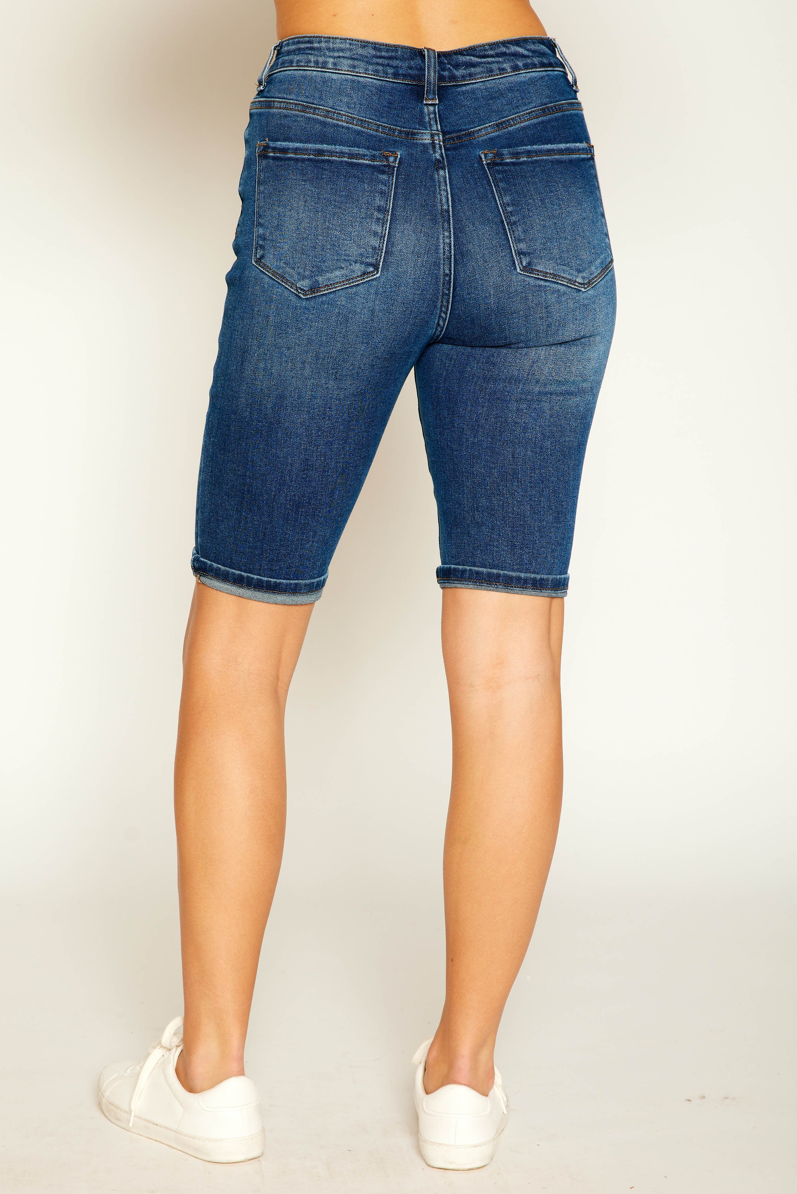 Signature Stretch Bermuda Shorts jeans Tea n Rose- Tilden Co.
